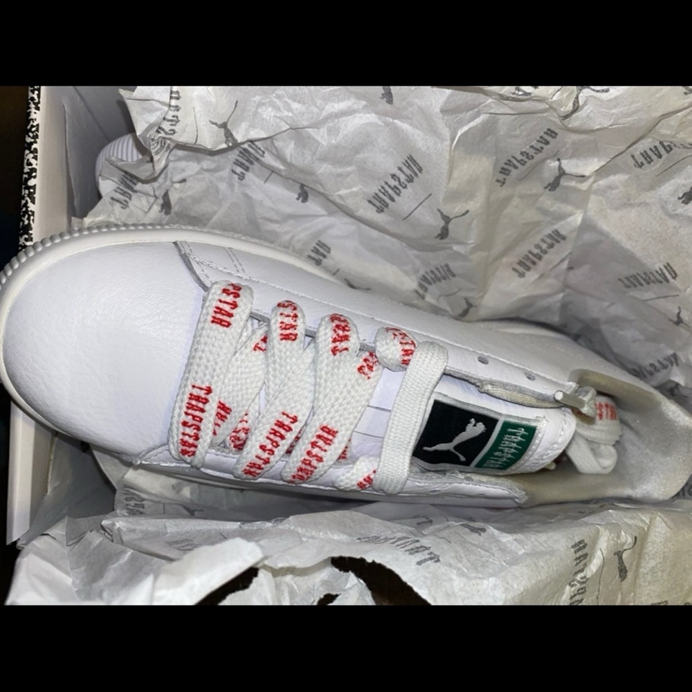 Puma White Sneakers With Red Script - image 4